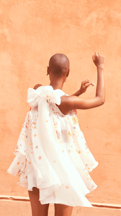 Bow Flora Silk Organza Top