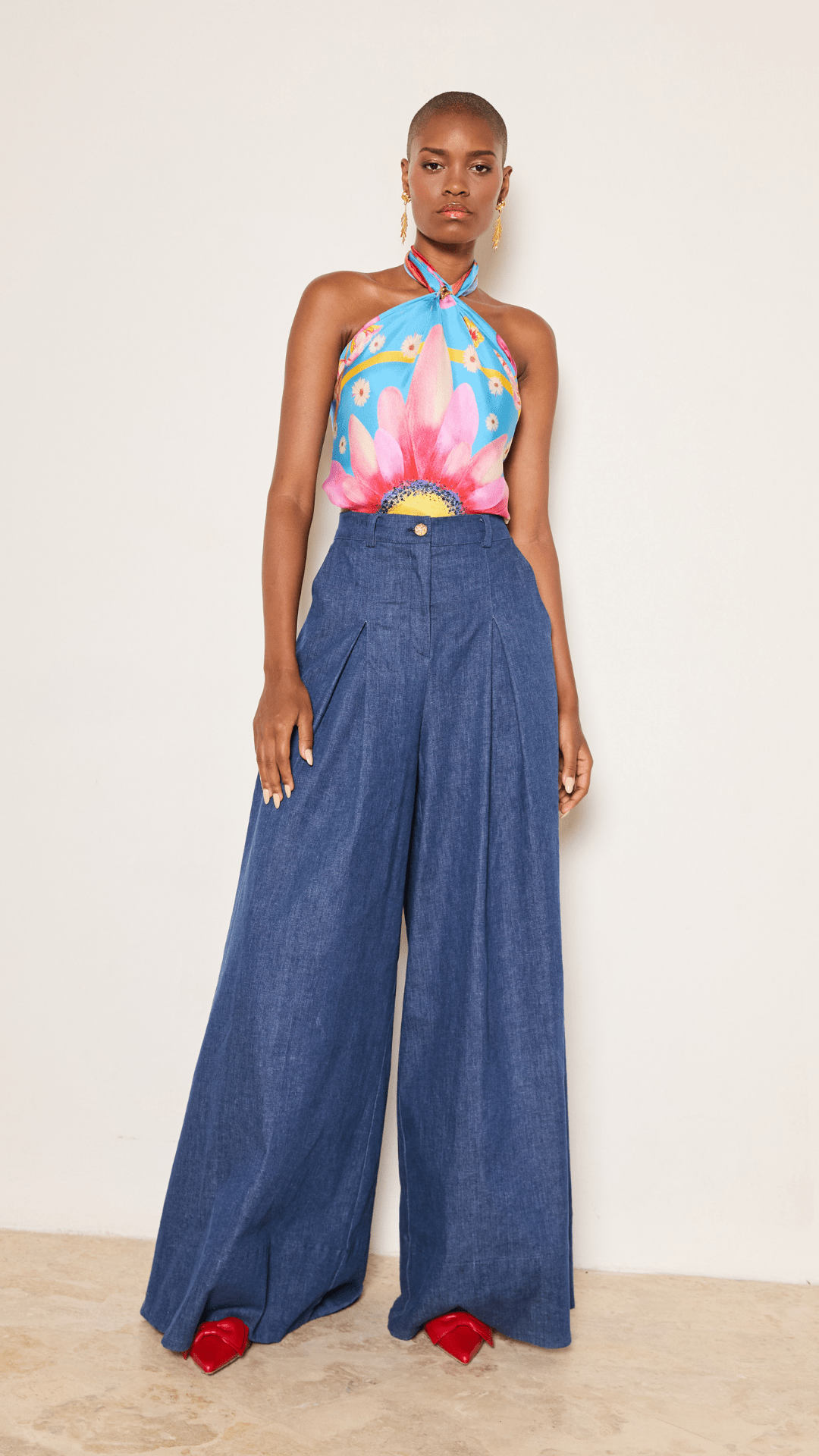 High Waist Denim Trousers 