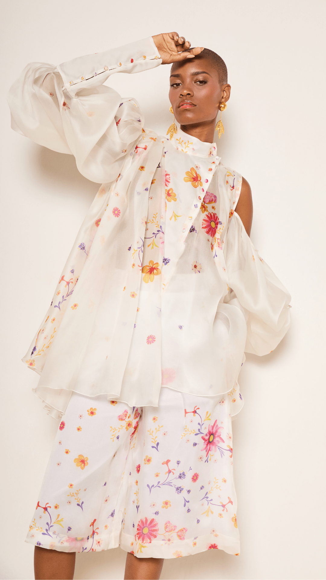 Bow Flora Silk Organza Top