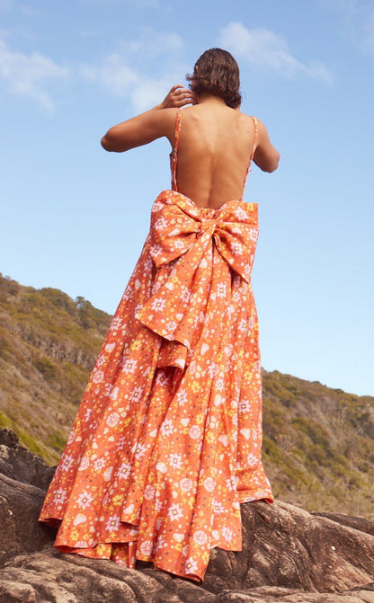 Linen Orange Gown