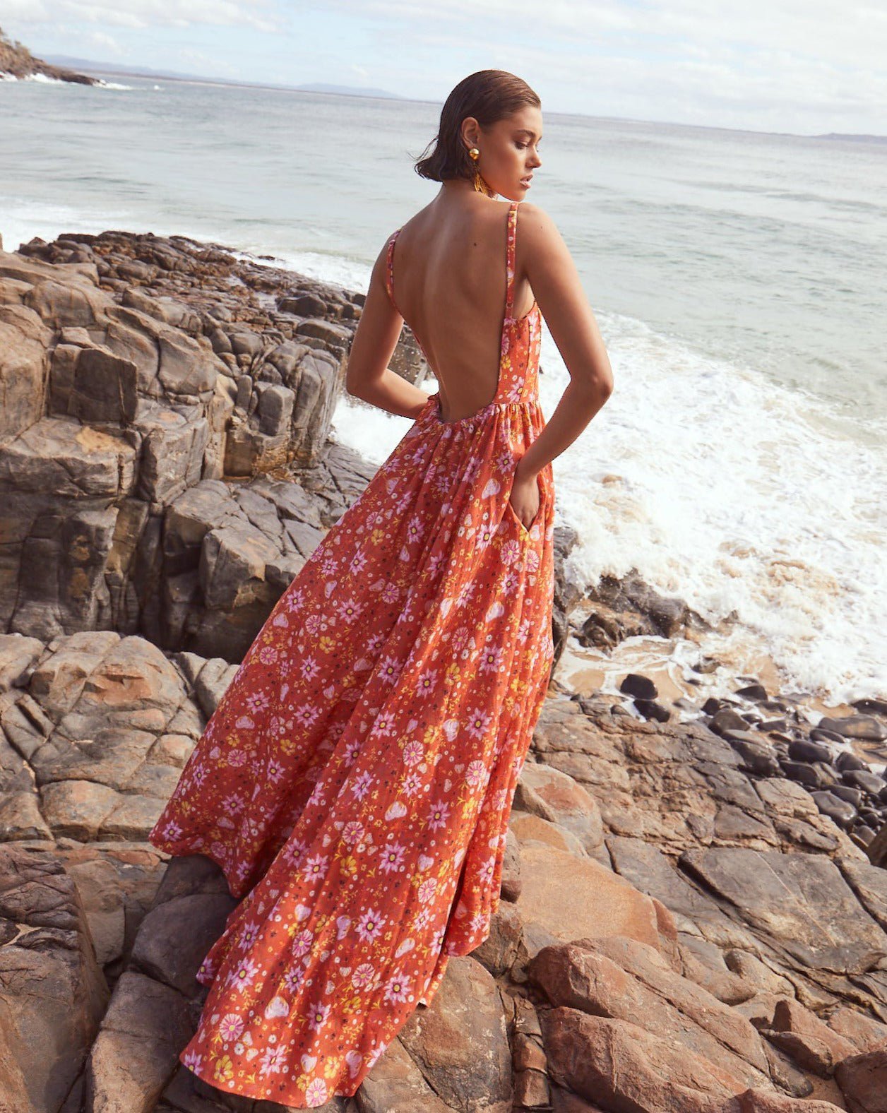 Orange Linen Gown