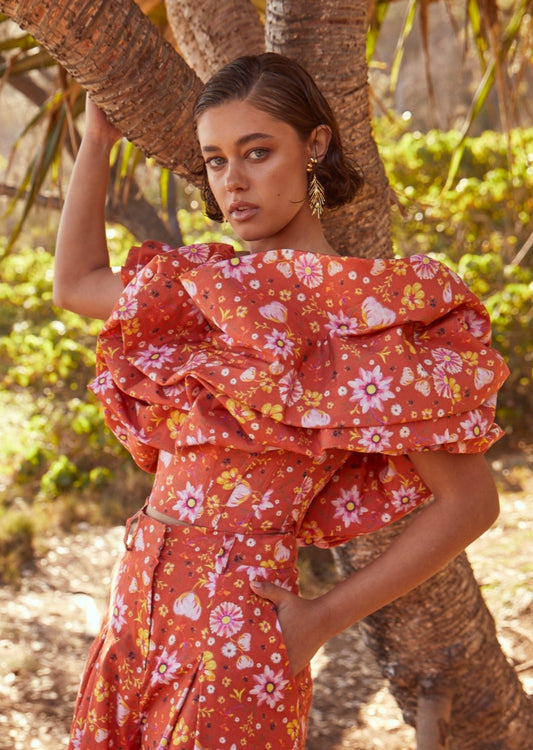 Mabel Brempong Exaggerated Ruffles Crop Top